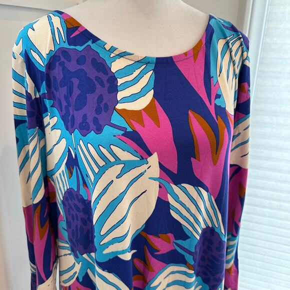 Soft Surroundings NWT Serena Maxi Nazarine Blue Multi Dress XL Retail $130 - Picture 6 of 9